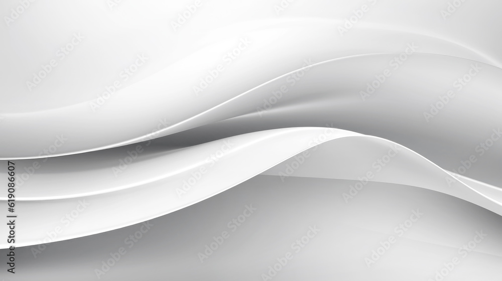 Obraz premium White gradient abstract line and wave background. Generative Ai