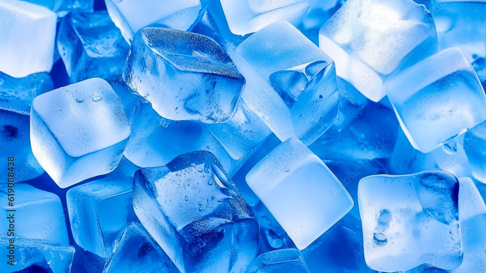 Glaçons, arrière plan fraicheur, fond rafraichissant - Générative IA Glaçons, arrière plan fraicheur, fond rafraichissant - Générative IA
