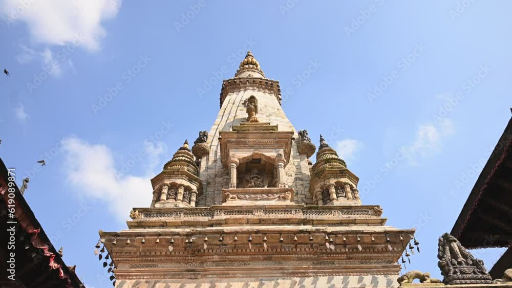 Nepal Bhaktapur Durbar Square Nrtya Vatsala Temple Slow Motion Stabilizer Back Tilt Down World Heritage Site Kathmandu Valley Nepal Bhaktapur Durbar Square Nrtya Vatsala Temple Slow Motion Stabilizer Back Tilt Down World Heritage Site Kathmandu Valley