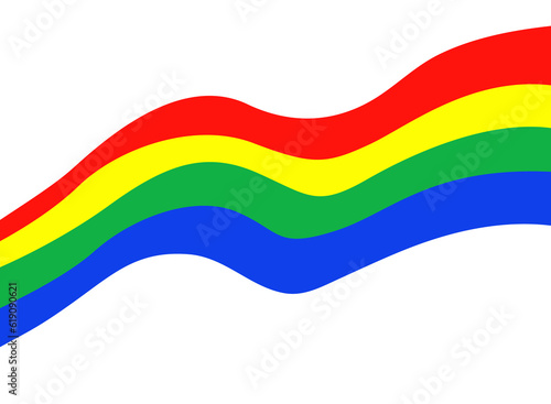 Rainbow flag movement lgbt. colorful in perspective on white background.