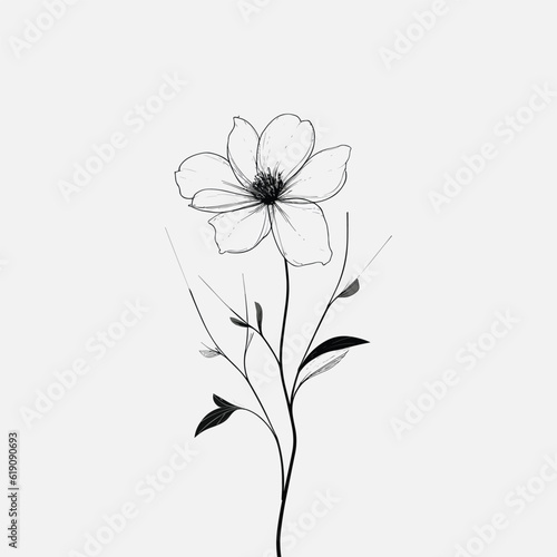 monochrome flowers vector