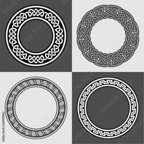 Round Celtic ornaments. Vector isolated.