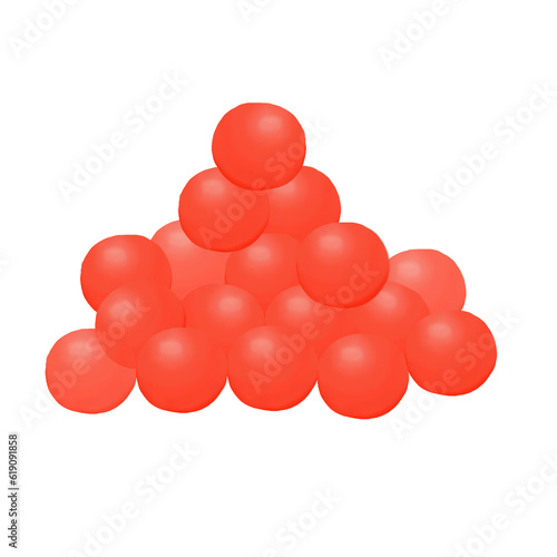 red and white molecule photo