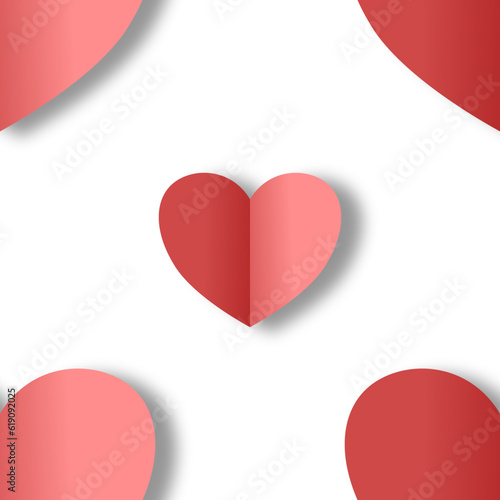 heart shaped paper folding pattern. heart shaped background decorative pattern. Valentines.