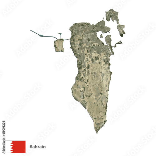 Bahrain Topography Country  Map Vector