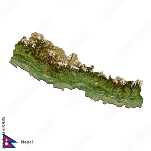 Nepal Topography Country  Map Vector
