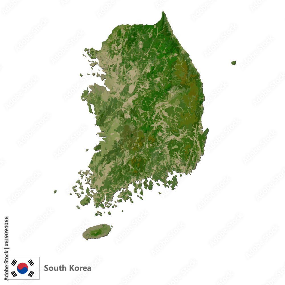 custom made wallpaper toronto digitalSouth Korea Topography Country  Map Vector