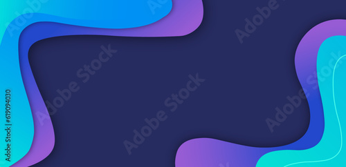 Abstract blue background with waves, blue fluid background with purple and light blue wavy shapes, Premium vector background design