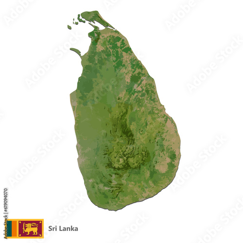 Sri Lanka Topography Country  Map Vector