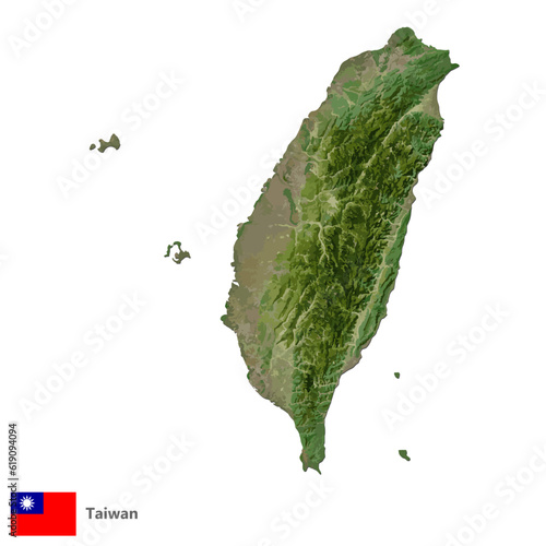Taiwan Topography Country  Map Vector
