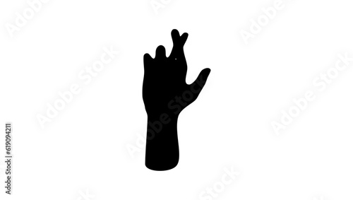 Canvas Print fingers crossed silhouette