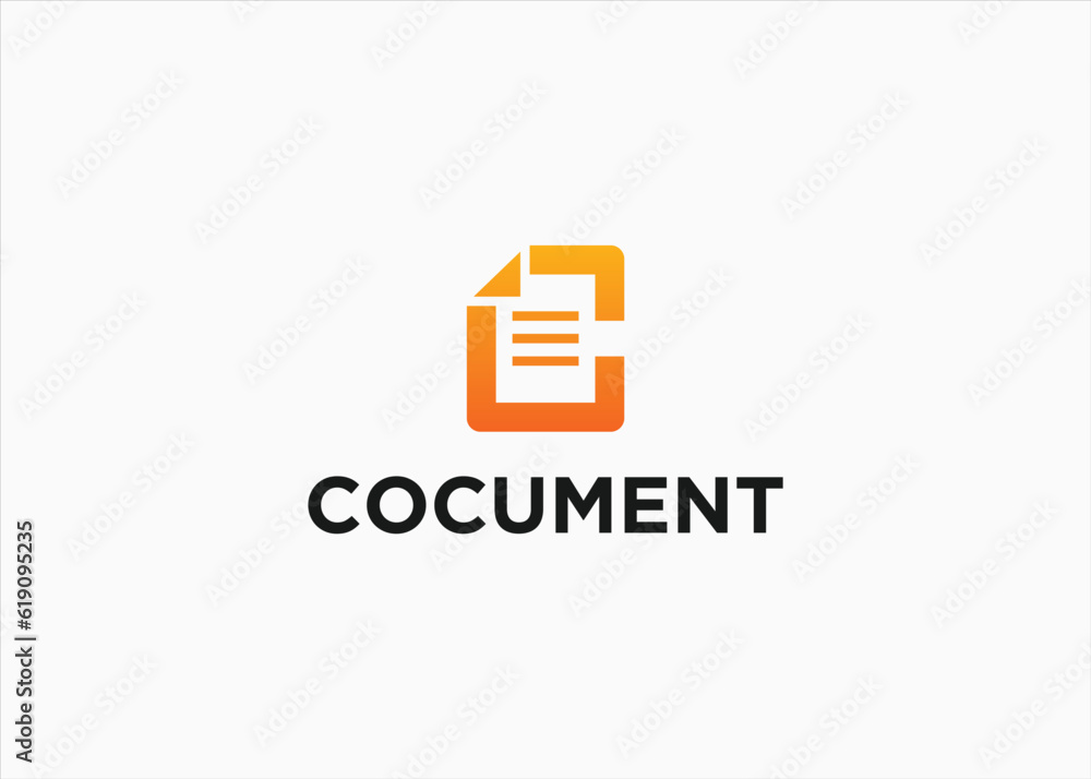 letter c with document logo design vector silhouette illustration letter c with document logo design vector silhouette illustration