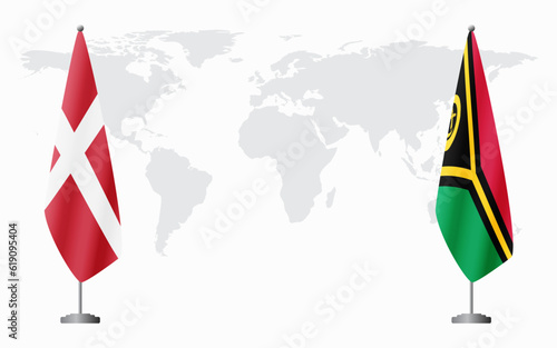 Denmark and Vanuatu flags for official meeting