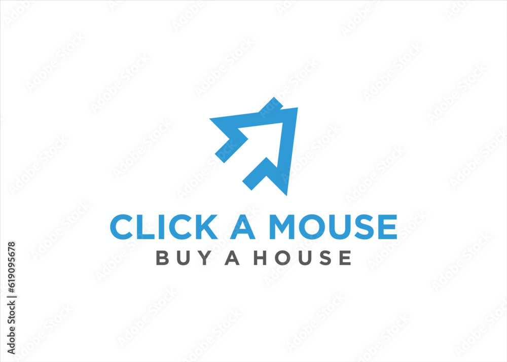 click home logo design vector silhouette illustration