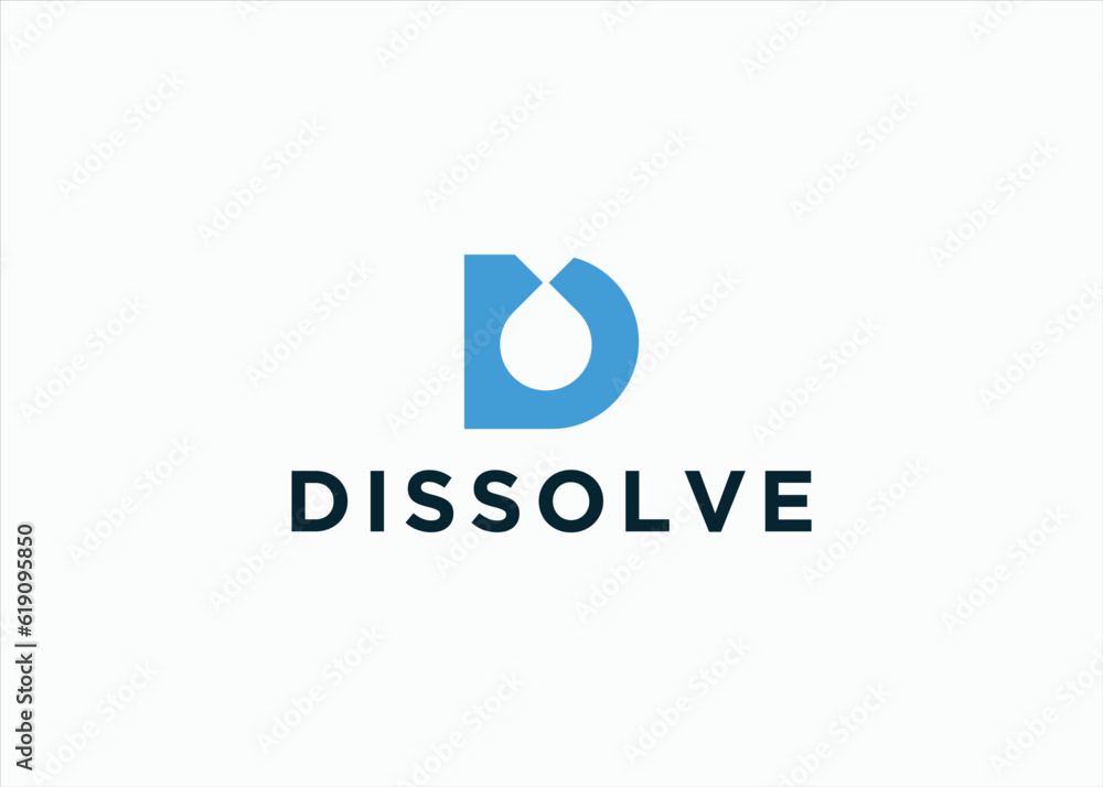 letter d with water drop logo design vector silhouette illustration letter d with water drop logo design vector silhouette illustration