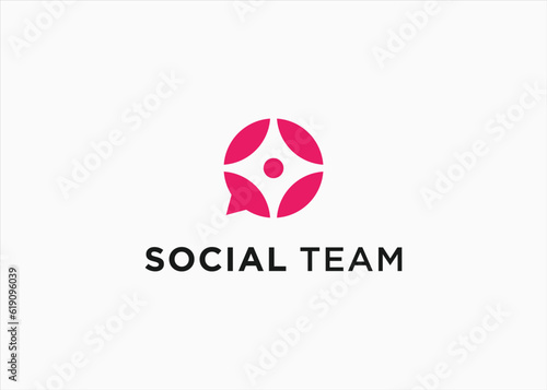chat people logo design vector silhouette illustration