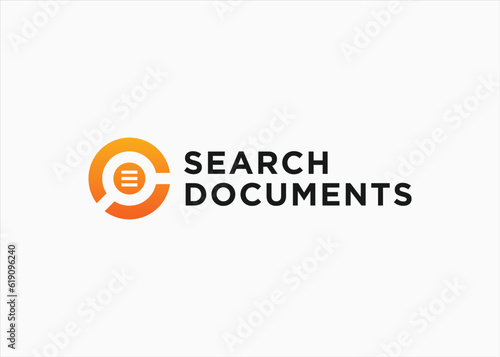 letter c with search logo design vector silhouette illustration