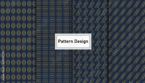 Geometric luxury seamless pattern design set .