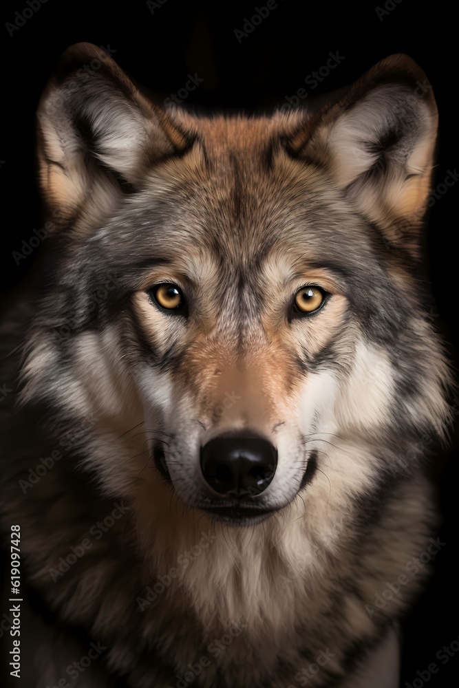 Fototapeta premium portrait of a wolf Generative AI 