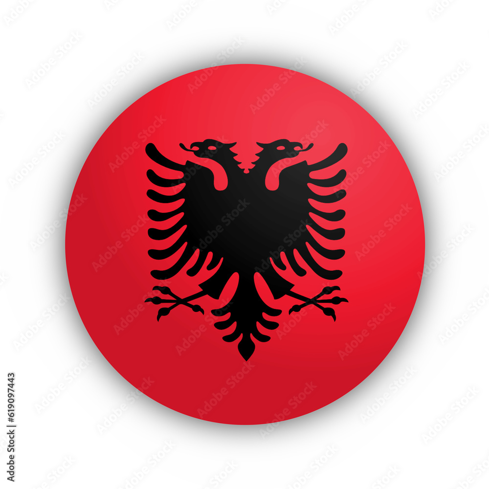 Flaga Albanii Przycisk Flaga Albanii Przycisk