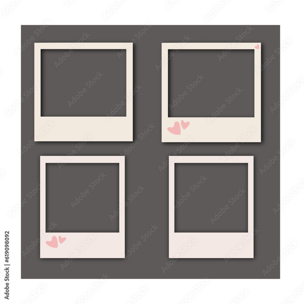 vector Polaroid frame,Realistic Polaroid photo template. Empty photo frames mock up with shadow. Vintage card. Vector illustration vector Polaroid frame,Realistic Polaroid photo template. Empty photo frames mock up with shadow. Vintage card. Vector illustration