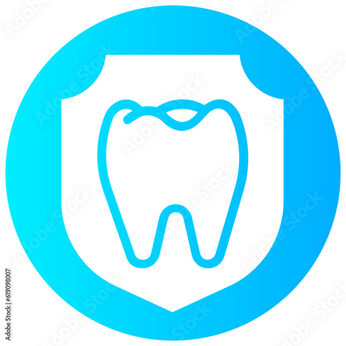 tooth protection round gradient vector icon
