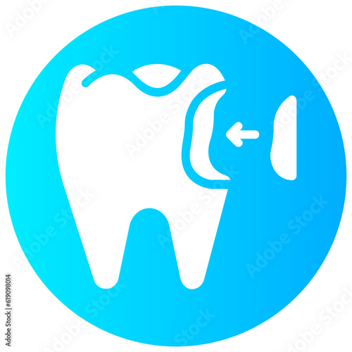 tooth filling round gradient vector icon