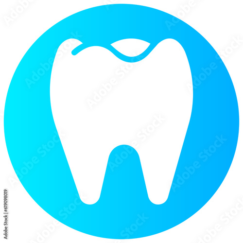 tooth round gradient vector icon