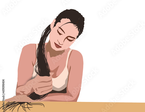 a woman doing hair treatment
