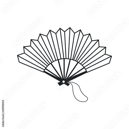 Hand fan icon vector. Fan illustration sign. Hot symbol or logo.