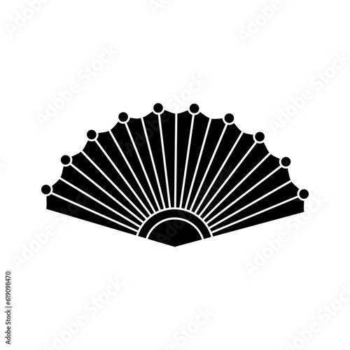 Hand fan icon vector. Fan illustration sign. Hot symbol or logo.