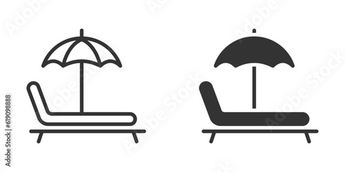 Sunbed icon. Simple design. Vector illustration.