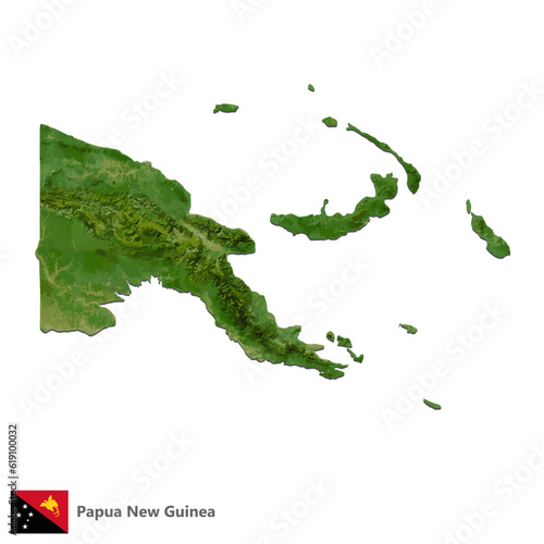 Papua New Guinea Topography Country  Map Vector