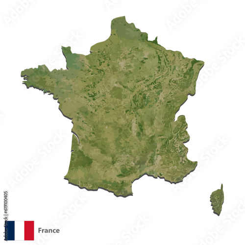 France Topography Country  Map Vector