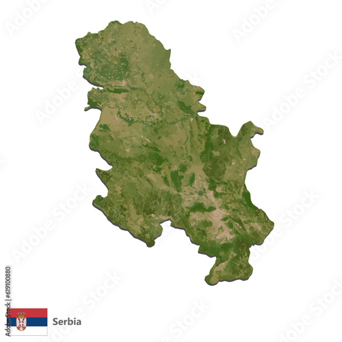 Serbia Topography Country  Map Vector