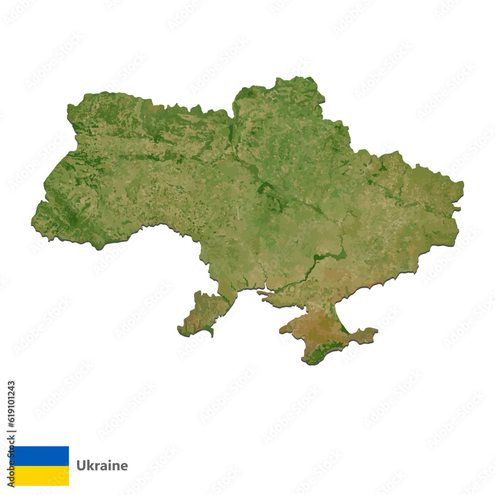 Obraz premium Ukraine Topography Country Map Vector
