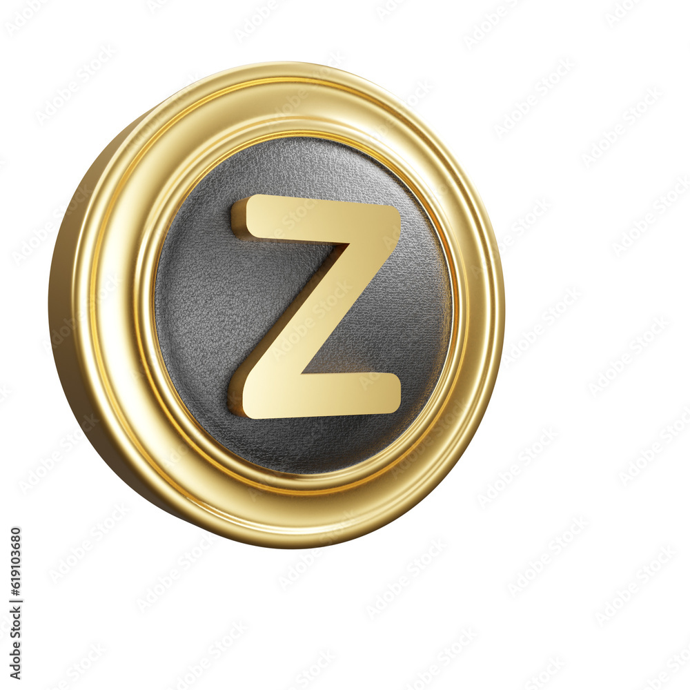 3d golden lowercase letter z 3d golden lowercase letter z