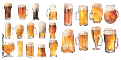 watercolor beer glass clipart for graphic resources