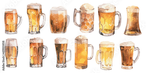 watercolor beer glass clipart for graphic resources