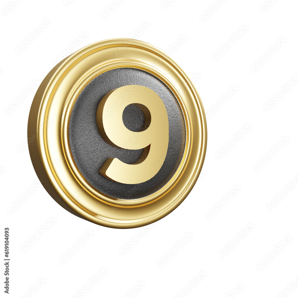 3d golden number 9