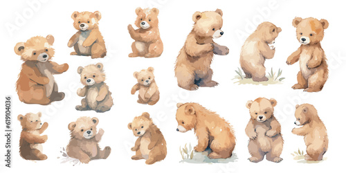 watercolor baby bear clipart for graphic resources