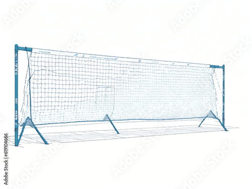 beach volleyball net illustration. Badminton net isolated on white background.