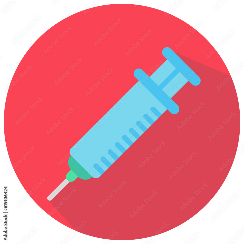 anesthsia injection round flat vector icon anesthsia injection round flat vector icon
