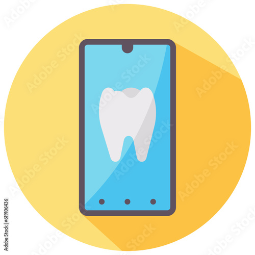 dental app round flat vector icon
