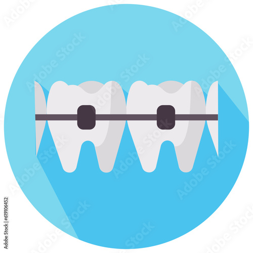 orthodontic round flat vector icon
