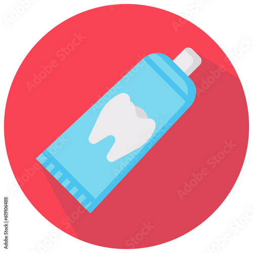 toothpaste round flat vector icon