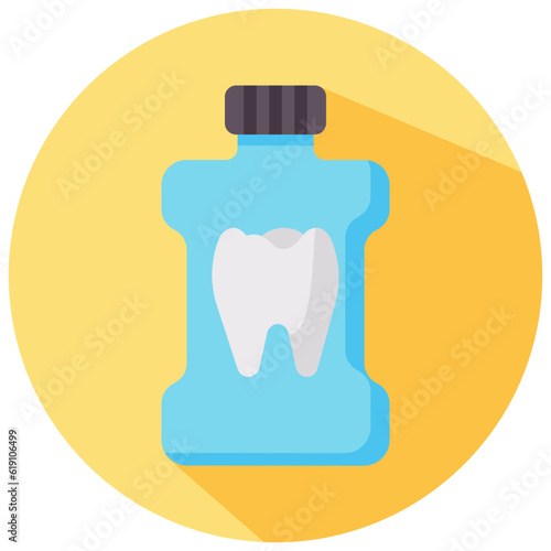 mouthwash round flat vector icon