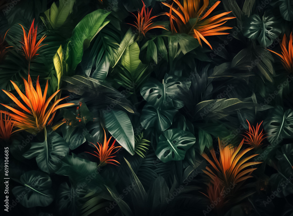 Backdrop of Nature green background, nature view of dark green leaf and palms background nature concept, tropical and green leaf of nature backdrop. Generative AI. Backdrop of Nature green background, nature view of dark green leaf and palms background nature concept, tropical and green leaf of nature backdrop. Generative AI.
