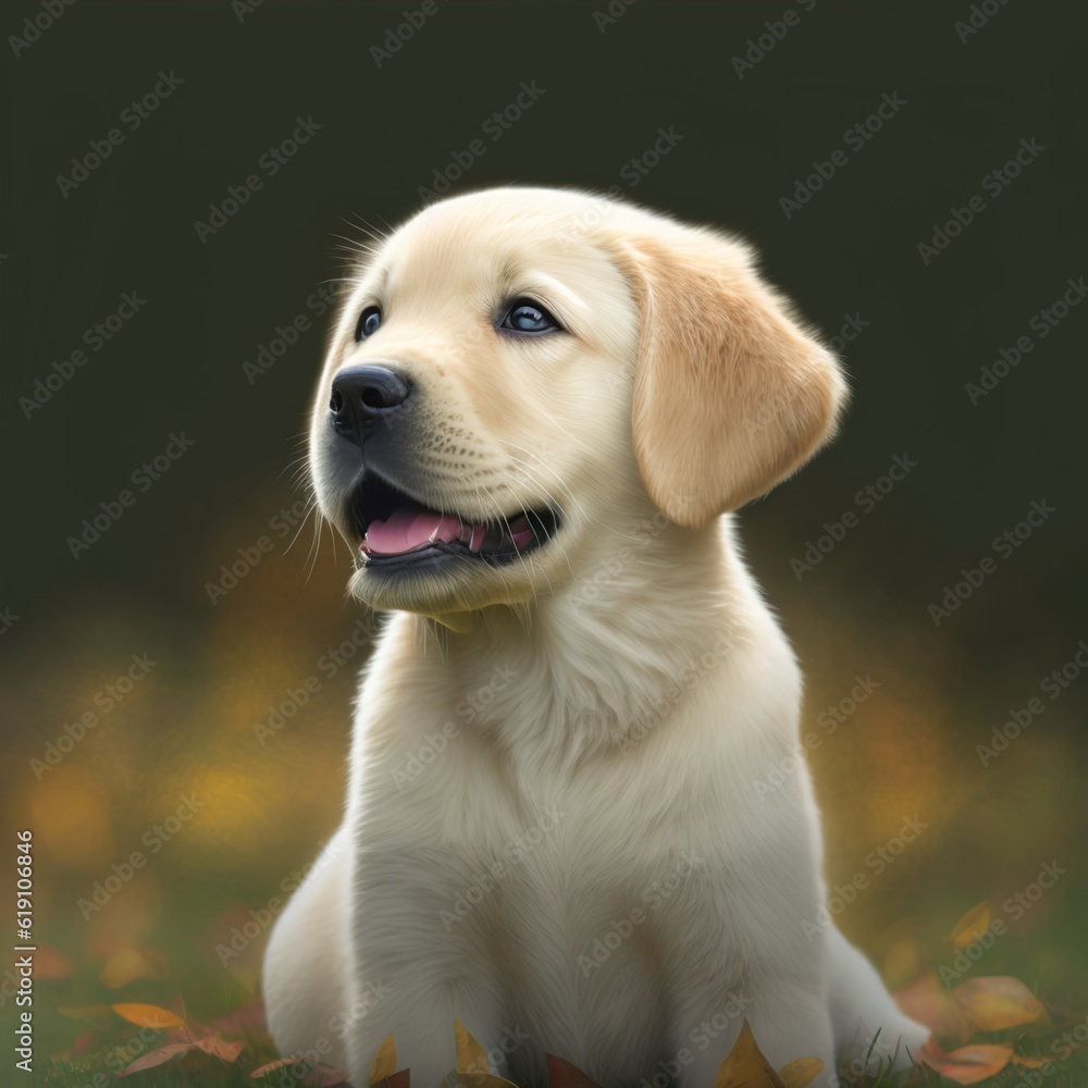 labrador retriever puppy, gold, generative AI labrador retriever puppy, gold, generative AI