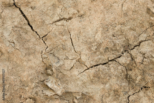 Dry cracked soil texture and background of ground
